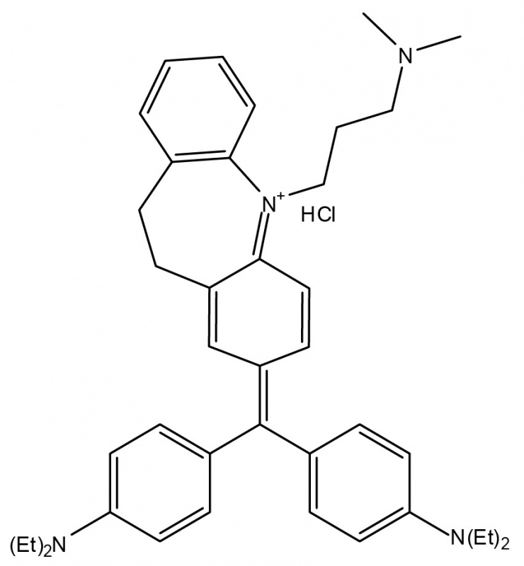 Chemical representation of imipramine blue,